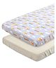 SOVANA 210TC Cotton Sateen Fitted Crib/Cotsheet Set of 2 - Koala Dreams + Grey