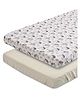 SOVANA 210TC Cotton Sateen Fitted Crib/Cotsheet Set of 2 - Rainbow Vibes + Grey