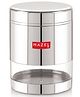 HAZEL Stainless Steel Container For Kitchen Storage Transparent See Through Glossy Finish Storage Jar Dabba, Set of 1, 800 ML, Silver