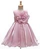 Bluebell Satin Woven Sleeveless Party Dress With Floral Corsage - Pink