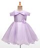 Bluebell Satin Woven Sleeveless Party Dress With Floral Applique - Purple