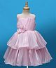 Bluebell Tissue Woven Sleeveless Party Dress With Floral Applique - Pink