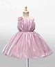 Bluebell Tissue Woven Sleeveless Party Dress With Floral Applique - Pink