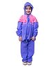 Viva Rainwear PVC Full Sleeves Colour Blocked Hooded Raincoat Set - Violet & Pink