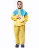 Viva Rainwear PVC Full Sleeves Colour Blocked Hooded Raincoat Set - Yellow & Blue
