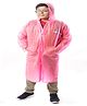 Viva Rainwear PVC Full Sleeves Abstract Designed Transparent Raincoat - Pink