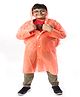Viva Rainwear PVC Full Sleeves Abstract Designed Transparent Raincoat - Orange