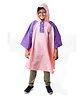Viva Rainwear PVC Full Sleeves Colour Blocked Poncho Style Raincoat - Purple & Pink