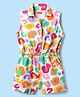 Babyhug Cotton Knit Sleeveless Jumpsuit With Abstract Print - Multicolour