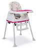 LuvLap Baby High Chair with Wheels Booster Seat | 3 Height Levels | Cushioned & Portable - White & Pink