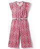 Babyhug Frill Sleeves Jumpsuit With Floral Print - Pink