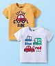 Doodle Poodle 100% Cotton Half Sleeves Vehicle Printed T-Shirts Pack of 2 - Yellow & White