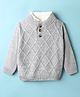Babyhug Knited Full Sleeves Pullover Sweater with Cable Knit Design - Grey