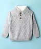 Babyhug Knited Full Sleeves Pullover Sweater with Cable Knit Design - Grey