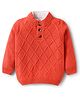 Babyhug Knited Full Sleeves Pullover Sweater with Cable Knit Design - Red