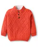 Babyhug Knited Full Sleeves Pullover Sweater with Cable Knit Design - Red