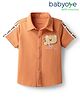 Babyoye 100% Cotton Single Jersey Knit Half Sleeves Shirt With Bear Embriodery - Orange