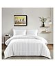 Filymore Super King Size Plain Solid Stripe Double Bedsheet With Two King Size Pillow Cover Made With Pure Microfiber(Size 108x108 Inches)(Colour-White)
