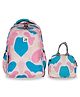 JUSTBAGS Baby-Pink School Bag 24L & Tiffin Bag 6L Combo for Kids. Height 17 Inches & 7 Inches.