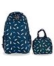 JUSTBAGS Rocket-Blue School Bag 24L & Tiffin Bag 6L Combo for Kids. Height 17 Inches & 7 Inches.