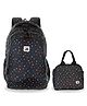 JUSTBAGS Triangle-Black School Bag 24L & Tiffin Bag 6L Combo for Kids. Height 17 Inches & 7 Inches.