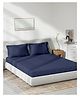 Trance Home Linen300TC Bamboo Flat Single Size Bedsheet with 1 Pillow Cover - Mediterranean Blue