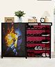 Urban Choice 10-Sheleves Durable Metal Frame Modular Shoe Rack with 100 GSM Fabric in Pink Unique Joker Print