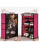 Urban Choice 4-Sheleves Durable Metal Frame Modular Shoe Rack with 100 GSM Fabric in Pink Unique Tom & Jerry Cartoon Print