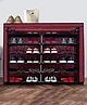 Urban Choice 12-Shelves Modular Metal Shoe Rack With Maroon Cover - Perfect for Entryway & Closet Storage