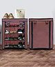 Urban Choice 4-Shelves Modular Metal Shoe Rack With Brown Cover - Perfect for Entryway & Closet Storage