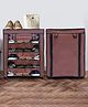 Urban Choice 5-Shelves Modular Metal Shoe Rack With Brown Cover - Perfect for Entryway & Closet Storage
