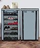 Urban Choice 6-Shelves Modular Metal Shoe Rack With Grey Cover - Perfect for Entryway & Closet Storage