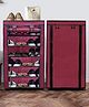 Urban Choice 6-Shelves Modular Metal Shoe Rack With Maroon Cover - Perfect for Entryway & Closet Storage