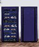Urban Choice 9-Shelves Modular Metal Shoe Rack With Blue Cover - Perfect for Entryway & Closet Storage