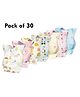 Domenico Disposable Baby Bibs, Soft Travel Bibs, Absorbent & Waterproof, Multicolour pack Of 30