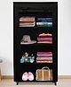 Urban Choice 4-Shelves Durable Metal Frame Modular Shoe Rack with 10-Inch Gapping in each Shelf  & 100 GSM Fabric in Black