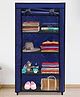 Urban Choice 4-Shelves Durable Metal Frame Modular Shoe Rack with 10-Inch Gapping in each Shelf  & 100 GSM Fabric in Blue