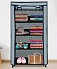 Urban Choice 4-Shelves Durable Metal Frame Modular Shoe Rack with 10-Inch Gapping in each Shelf  & 100 GSM Fabric in Grey