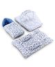 ZOE Bedding Set Sleeping Bag & Mosquito Net Gadda Combo Set of 3| 100% Cotton Fabric| New Born Gifting| Pillow & Bolsters| Travel Friendly| Breathable Baby Safe Fabric Star Print - Light Blue