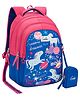 Genie Safari School Backpack with Unicorn Star Print 20 Litres Navy Blue (Age - 5 to 8 Years) - Height 15 Inches