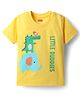 Babyhug 100% Cotton Knit Half Sleeves T-Shirt with Animals & Little Buddies Text Print - Yellow