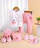 Babyhug 100% Cotton Baby Gift Set with Polka Dots & Fruit Print Set of 7 - Pink