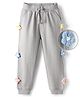 Mark & Mia Knit Full Length Solid Lounge Pant With Floral Applique - Light Grey