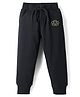 Mark & Mia Knit Full Length Fleece  Lounge Pant with Sun Flower Embroidery - Black