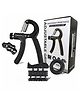 UDKI 4-in-1 Hand Grip Strengthener Set  Black Adjustable Resistance (560kg) Hand, Finger, Wrist & Forearm Trainer for Men & Women