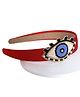 Twisty Locks Beads Embellished Evil Eye Designed Hair Band - Red