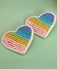 Twisty Locks Hearts Applique Detailed Stones Embellished Hair Alligator Clips - Multi Colour