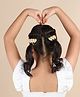 Twisty Locks Heart Applique Detailed Hair Clips - Golden