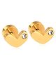 Twisty Locks  Sparkle Heart Designed Earrings - Gold