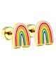 Twisty Locks  Rainbow Designed Earrings - Multi Colour